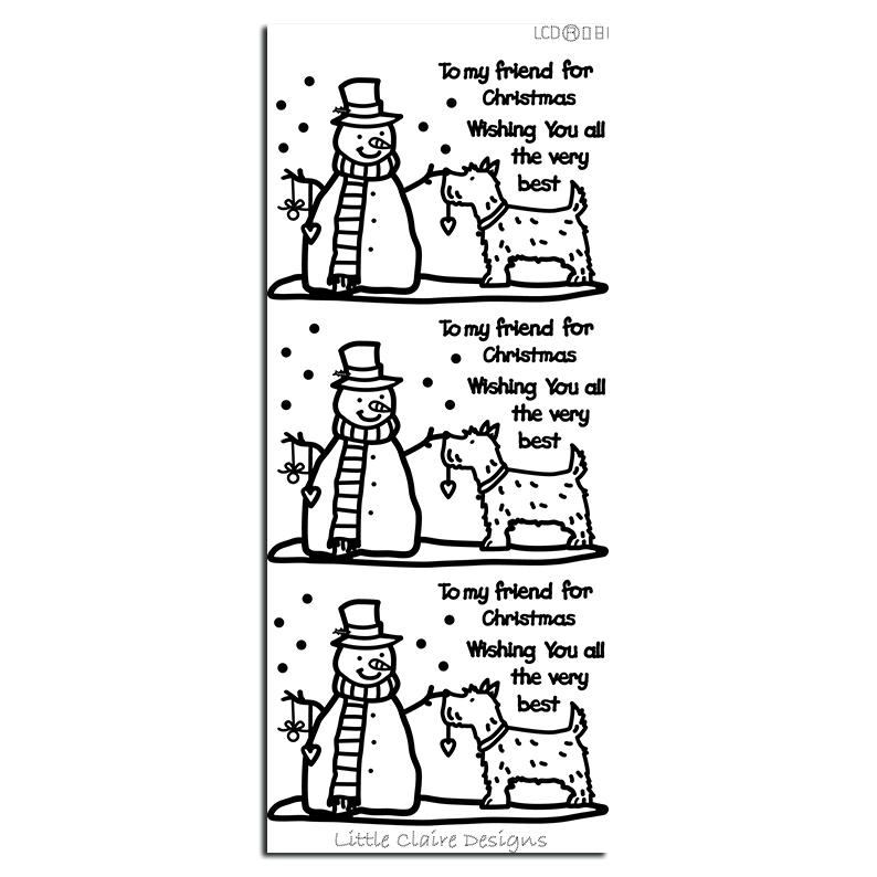 Snowman and Dog Sticker