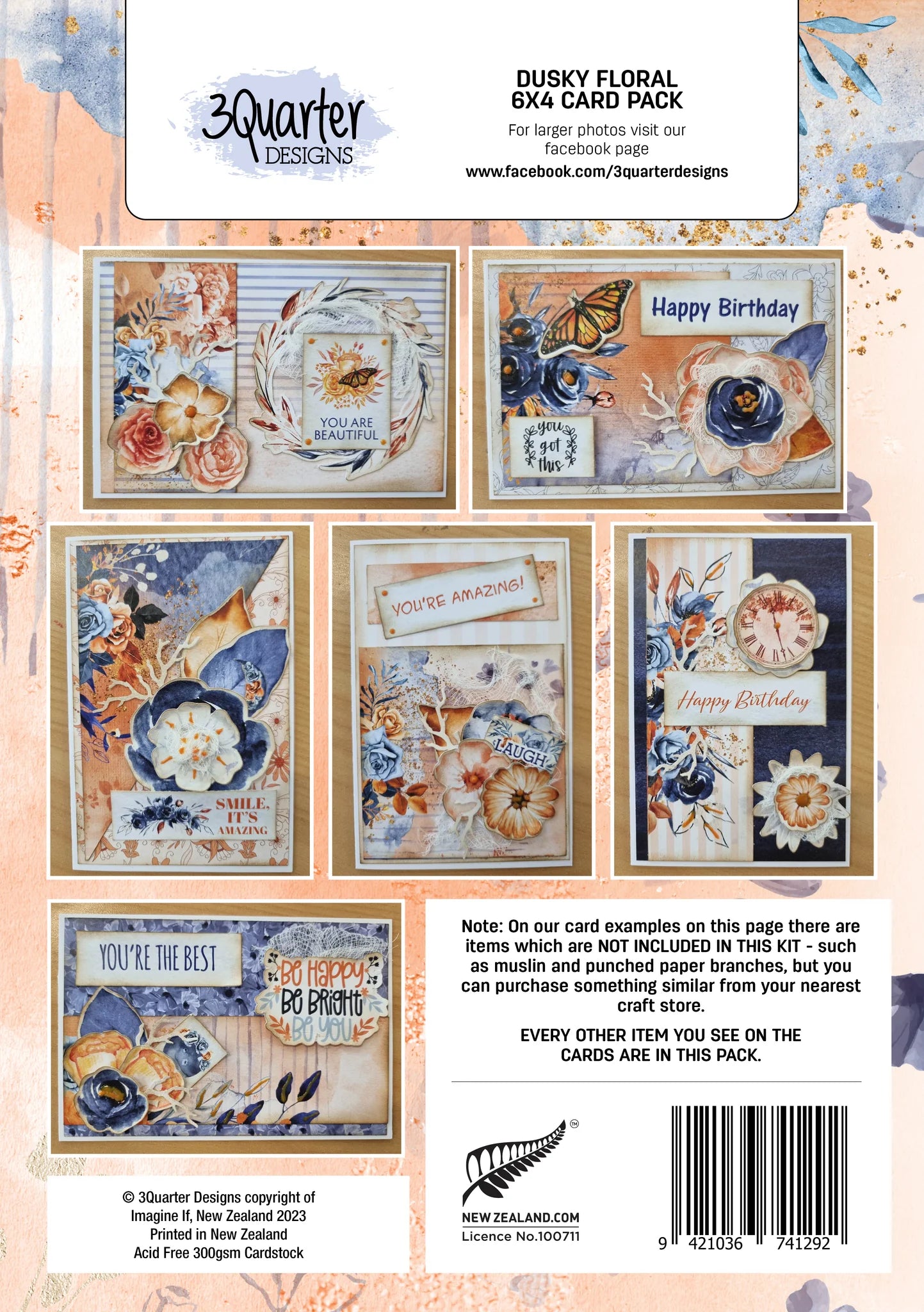 3Quarter Designs - Dusky Floral - Card Kit