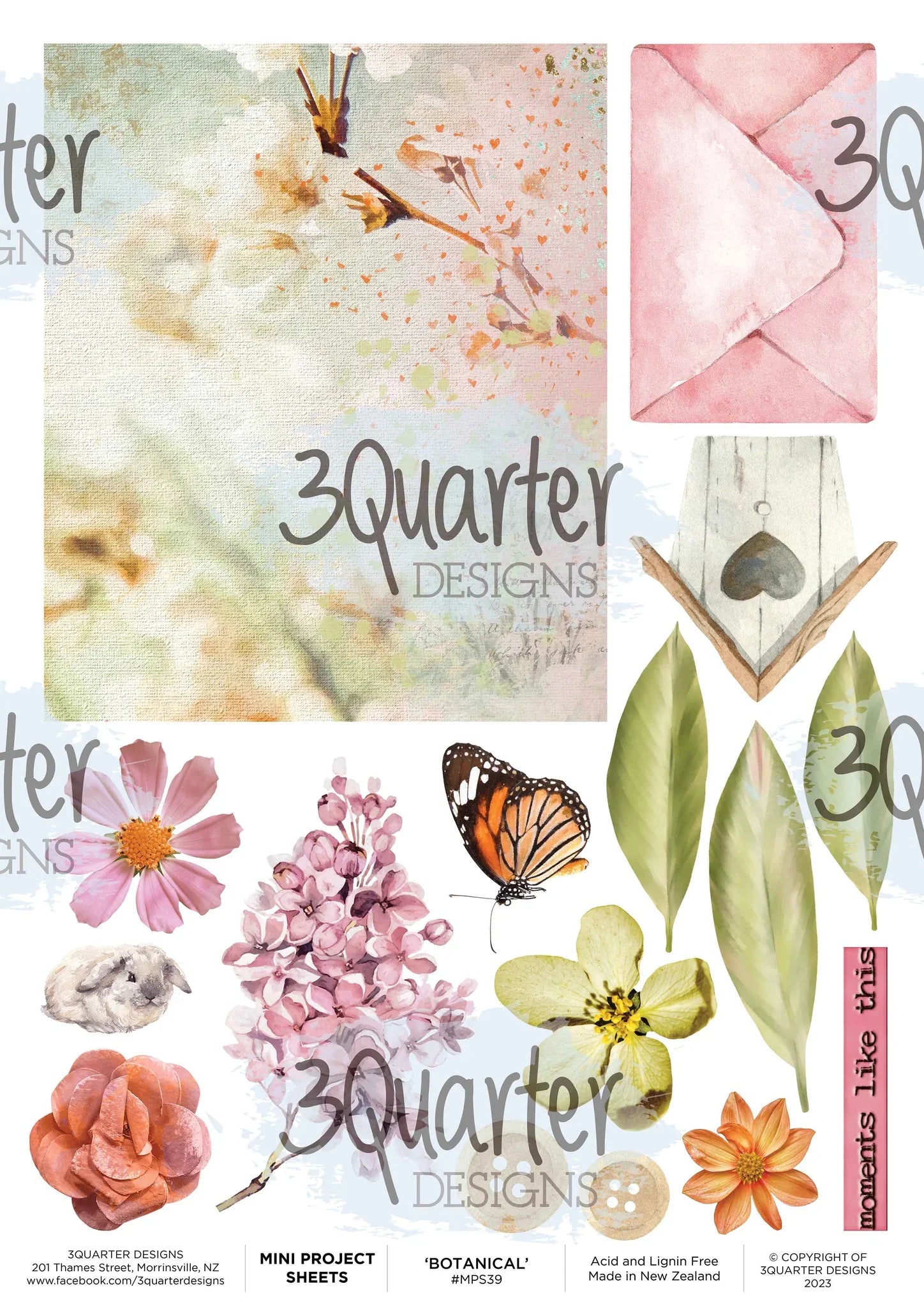 3Quarter Designs - Botanical Brights - Mini Project Sheet