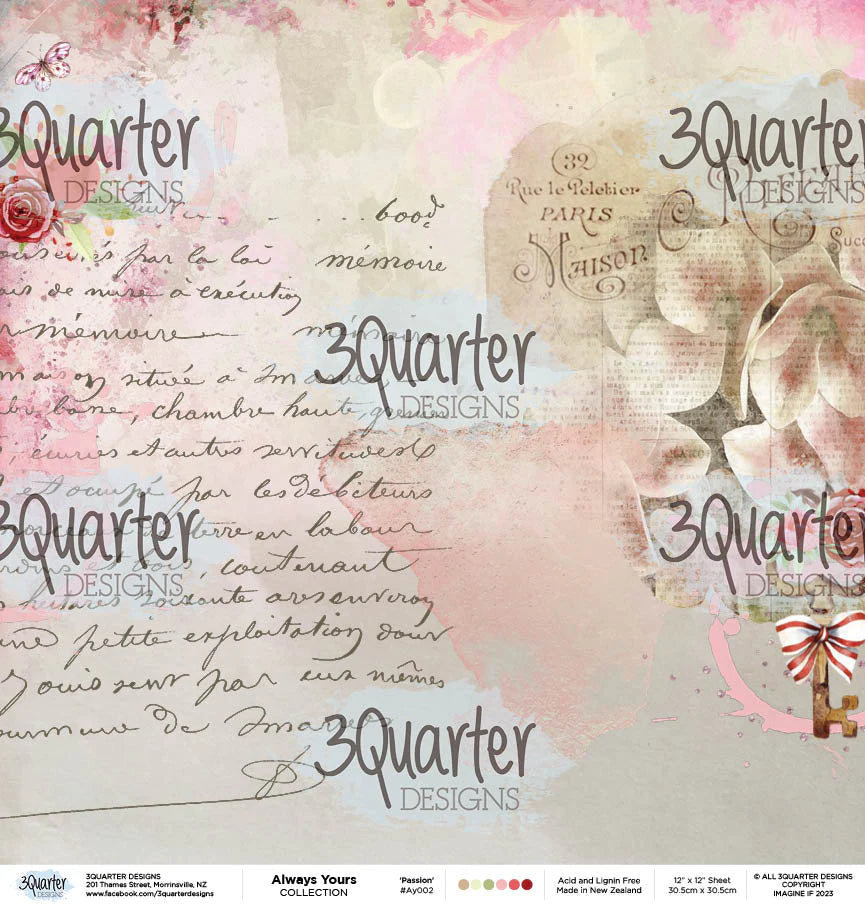 3Quarter Designs - 12" X 12" Paper Pack - Always Yours