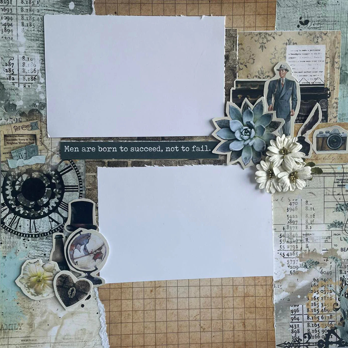 3Quarter Designs - 12" X 12" Paper Pack - Vintage Man