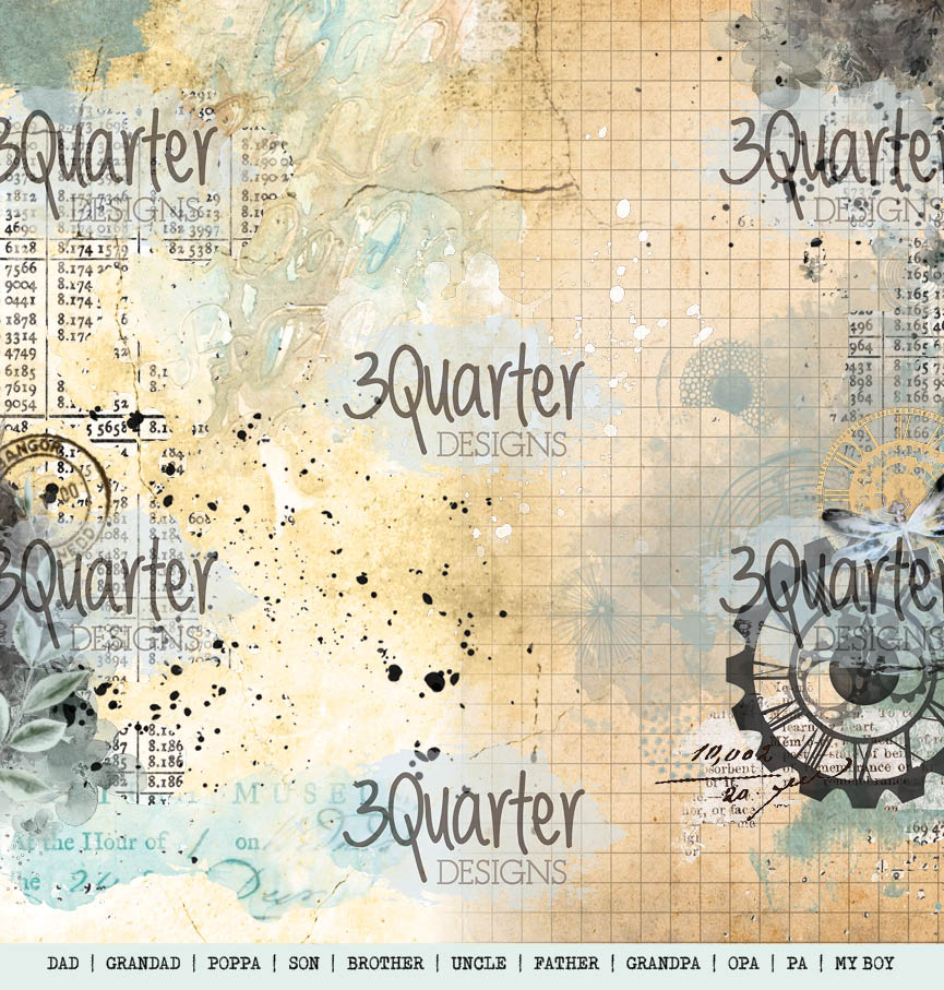 3Quarter Designs - 12" X 12" Paper Pack - Vintage Man