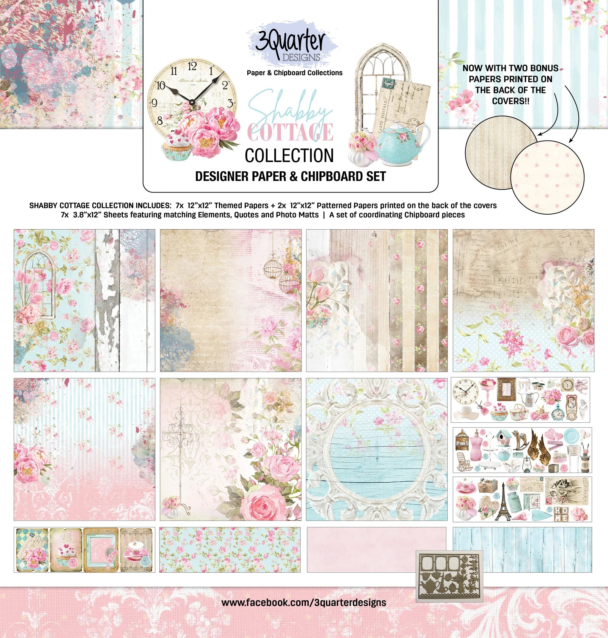 3Quarter Designs - Scrapbook Collection - Shabby Cottage