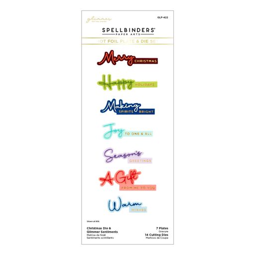 Christmas Die & Glimmer Sentiments Hot Foil Plate & Die Set from the C