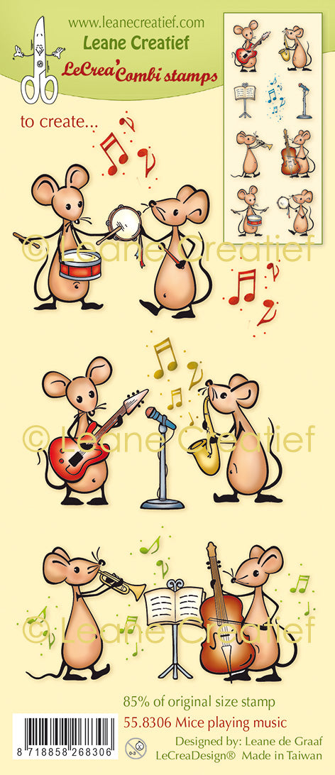 LeCreaDesign Combi Clear Stamp Mice Playing Music