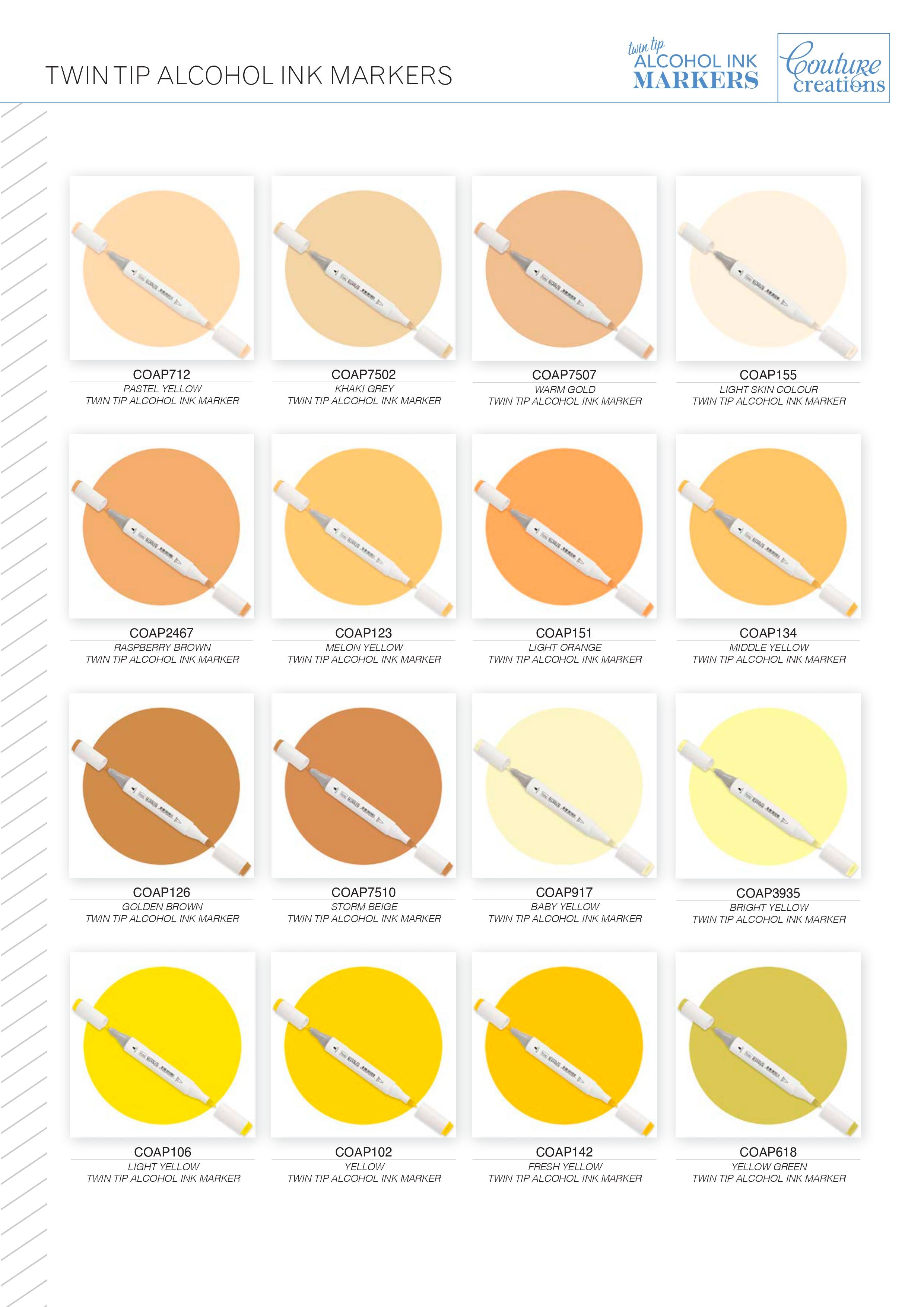 Twin Tip Alcohol Ink Marker - Browns, Greys & Black