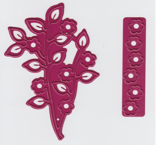 Cutting and Embossing die - branch with flowers + flowers