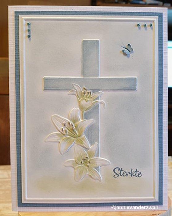 Nellie Embossing 3D Folder - Cross with Lelies