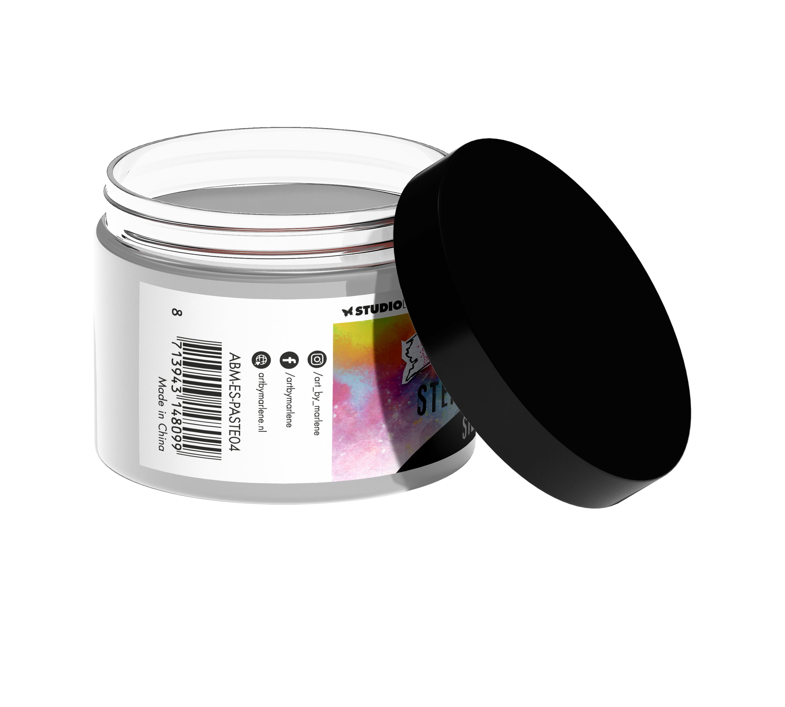 ABM Stencil Paste Silver Metallic Essentials 70x60x70mm 1 PC nr.04