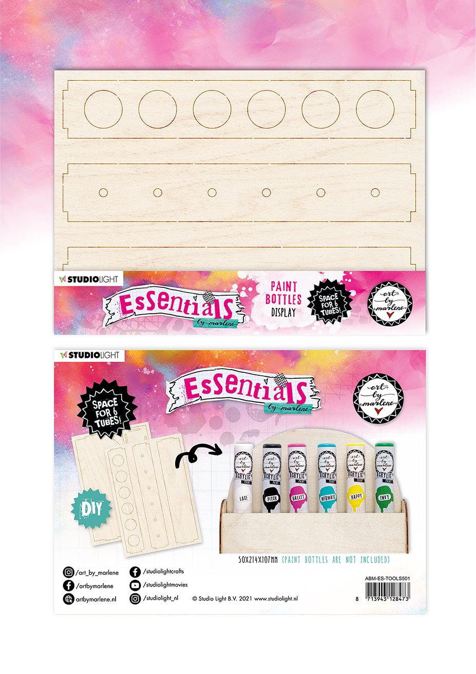 ABM Paint Bottles Display 6 pc Plywood Essentials 222x156x6mm nr.501