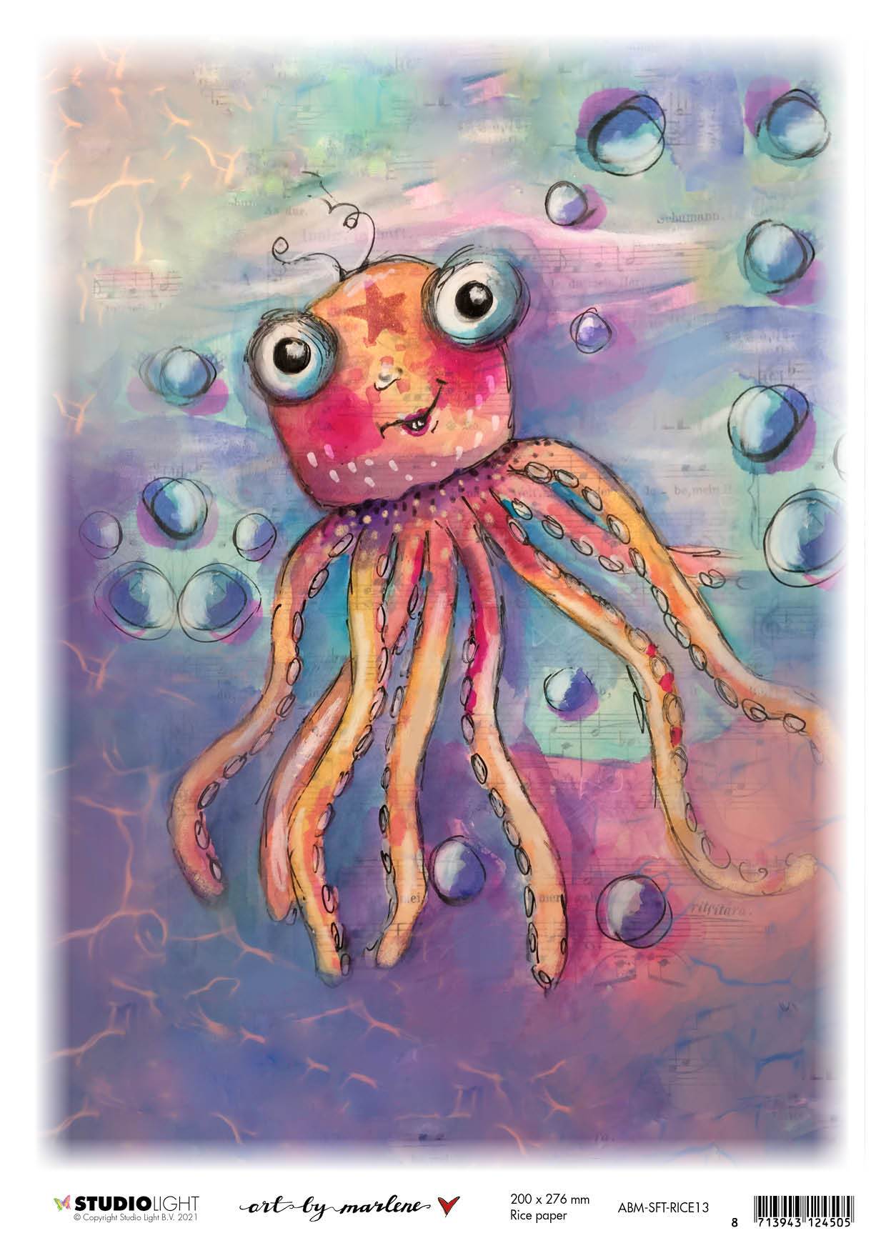 ABM Rice Paper Whimsy water friend So-Fish-Ticated 200x276mm nr.13