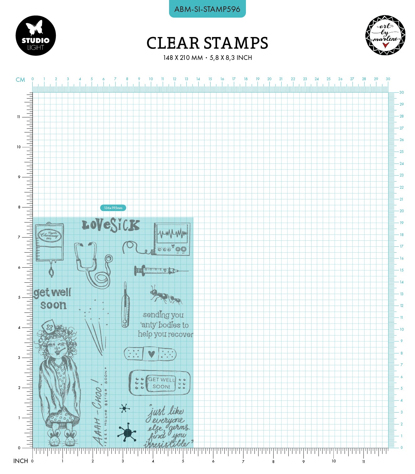 ABM Clear Stamp Aaah Choo! Signature Collection 148x210x3mm 17 PC nr.596