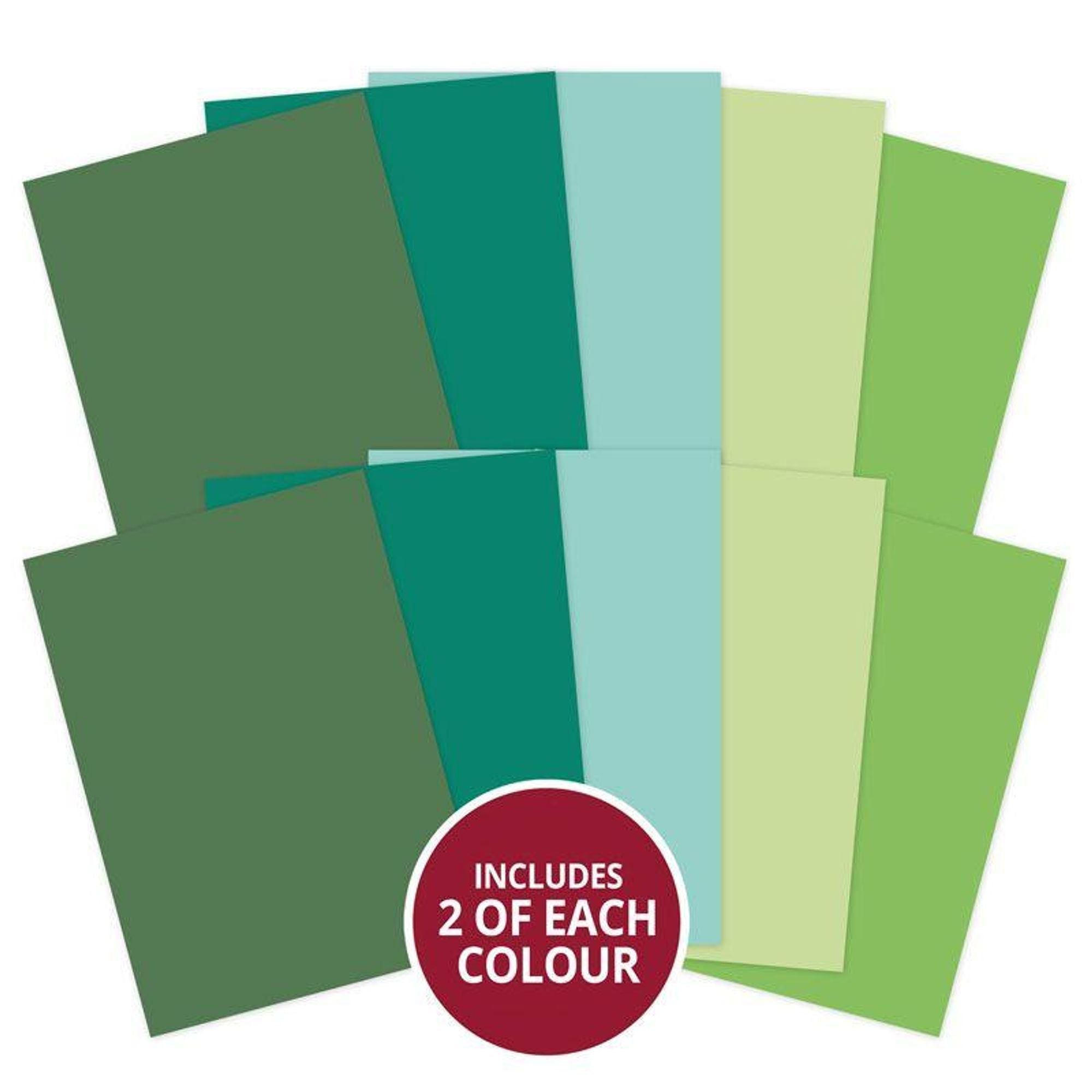 Adorable Scorable A4 Cardstock x 10 sheets - Green Shades