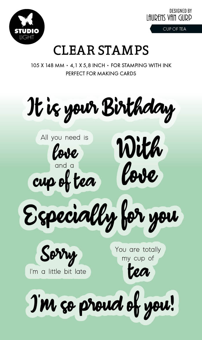 BL Clear Stamp Cup Of Tea By Laurens 131x90x3mm 7 PC nr.539