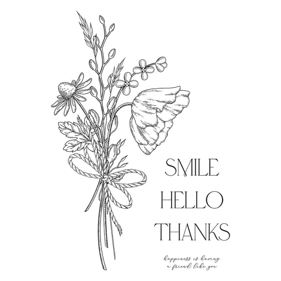 A Friend Like You Bouquet Press Plate from the Pressed Posies Collection