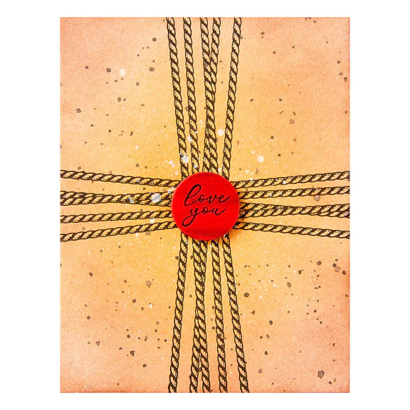 Sealed Cord & Faux Seal Sentiments Press Plate & Die Set from the Pressed Posies Collection