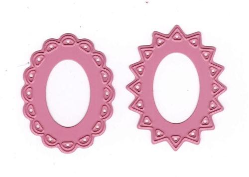 Cameo Dies - Two Star Flower Oval Frames - Jumbo