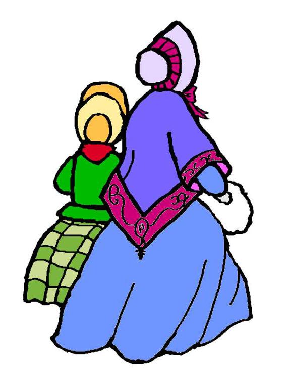 Frog's Whiskers Ink Stamp - Victorian Mother & Daughter