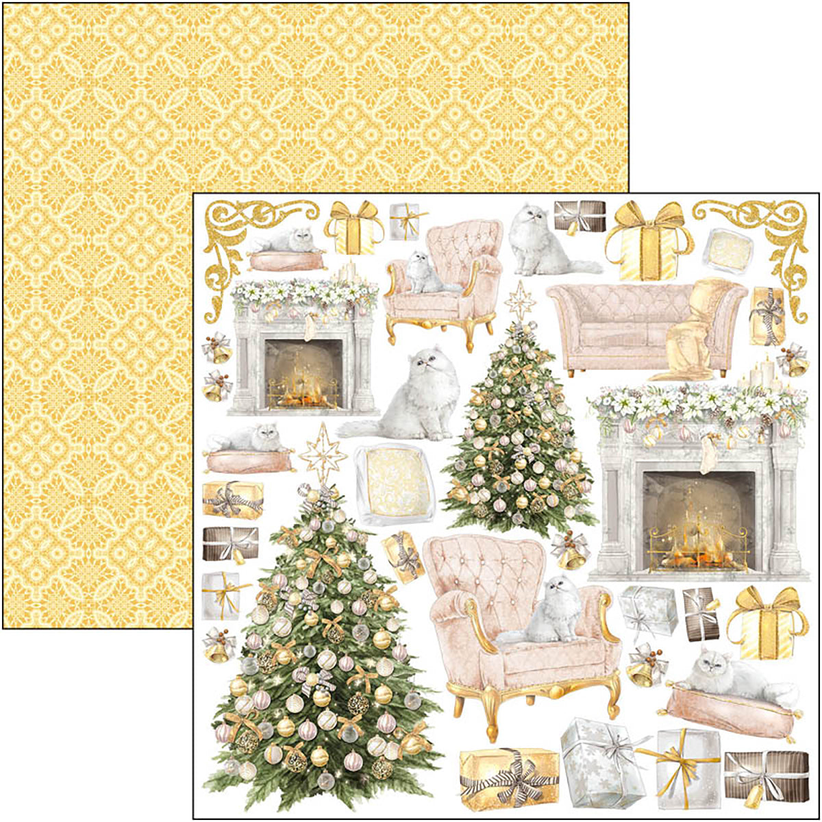Ciao Bella Sparkling Christmas Fussy Cut Pad 6"x6" 24/Pkg