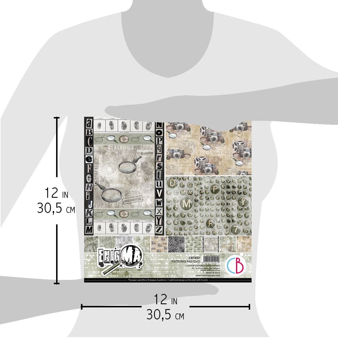 Ciao Bella Enigma Patterns Pad 12x12 8/Pkg