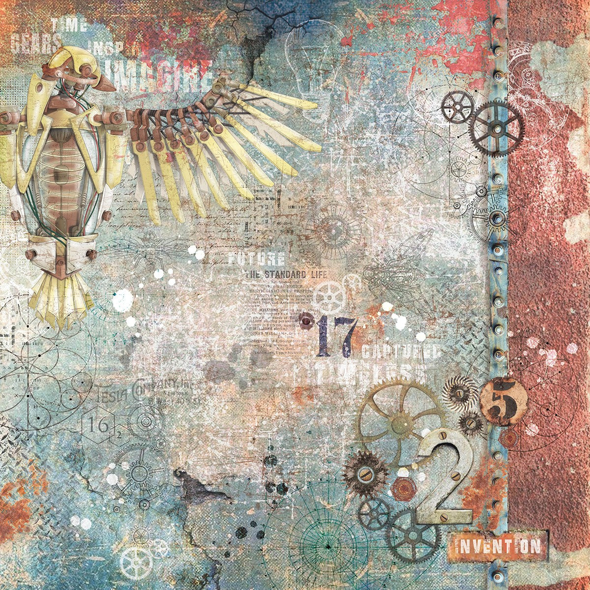 Ciao Bella Engine Of The Future Patterns Pad 12x12 8/Pkg