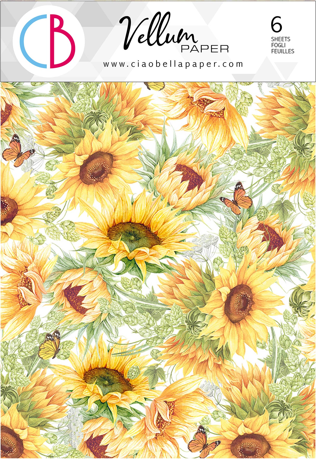 Ciao Bella Vellum Farmhouse Garden Paper Patterns A4 6/Pkg