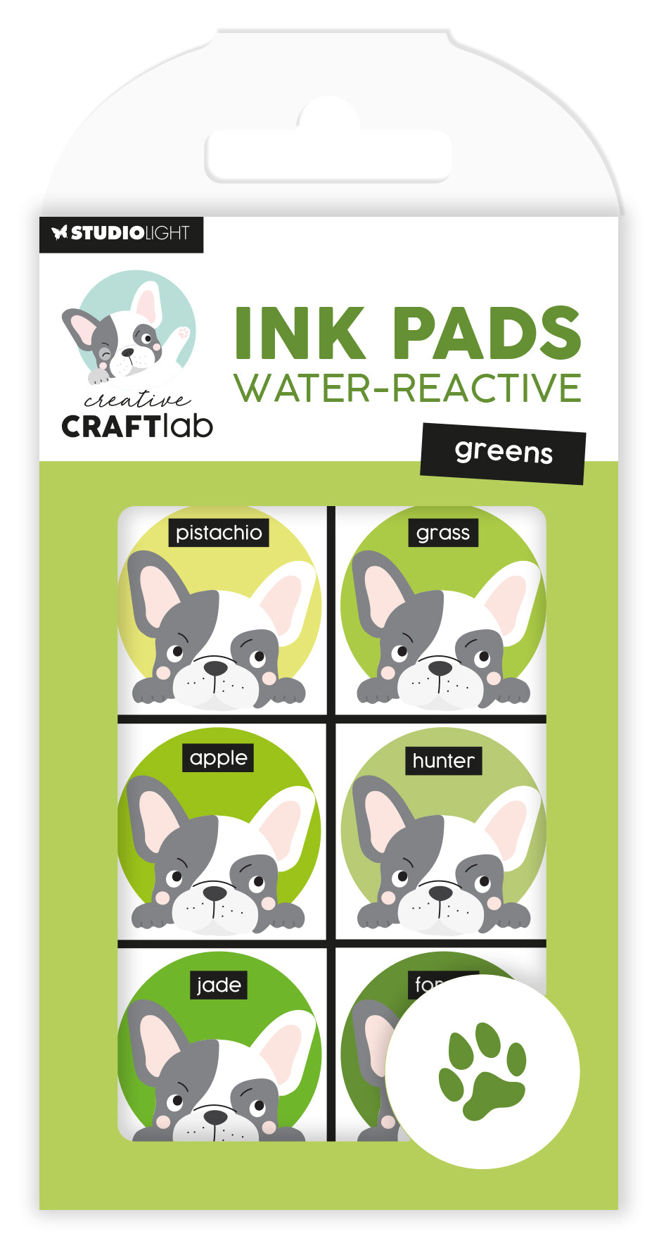 CCL Ink Pads Water-Reactive Greens Essentials 120x70x16mm 6 PC nr.22