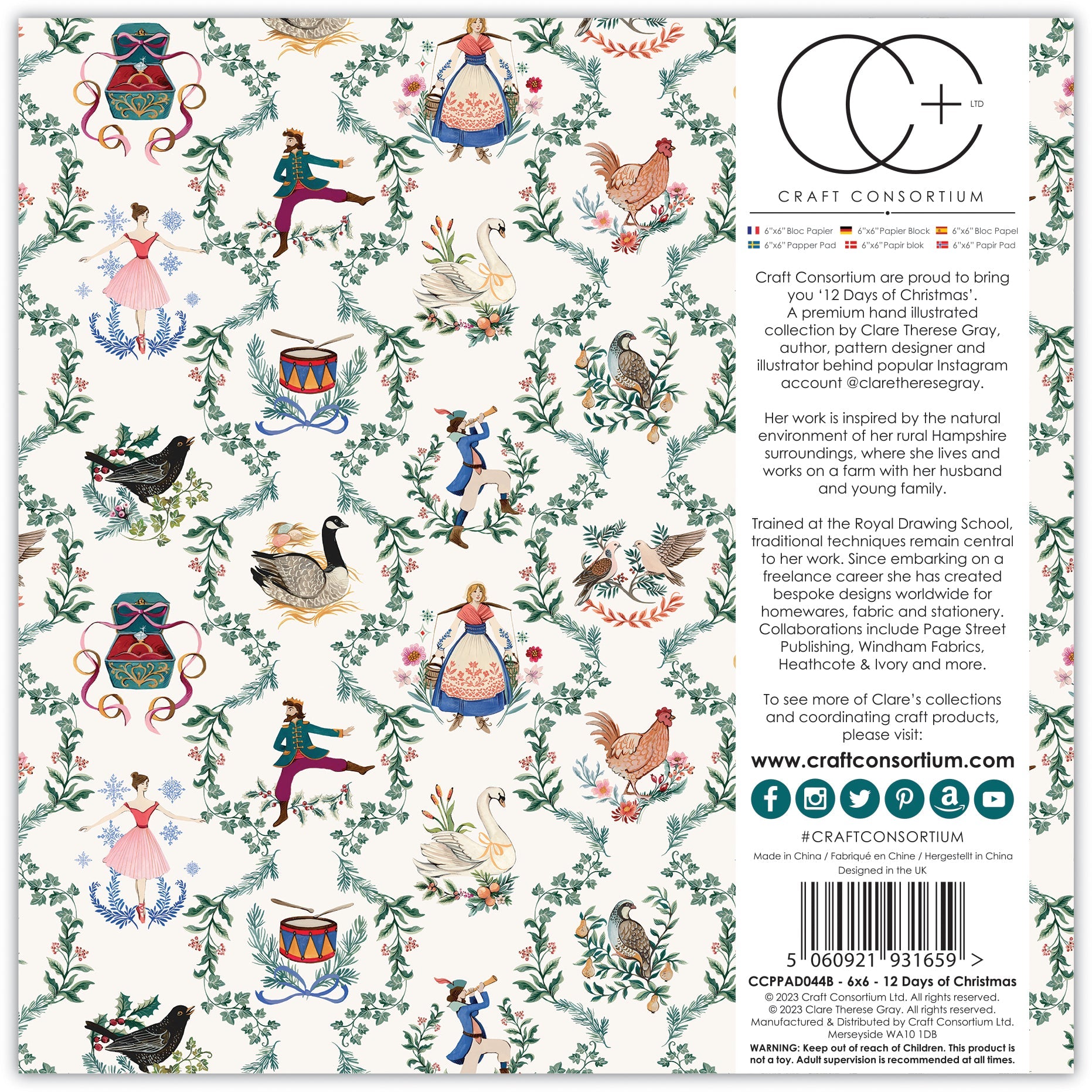 Craft Consortium 12 Days Of Christmas - 6x6 Paper Pad