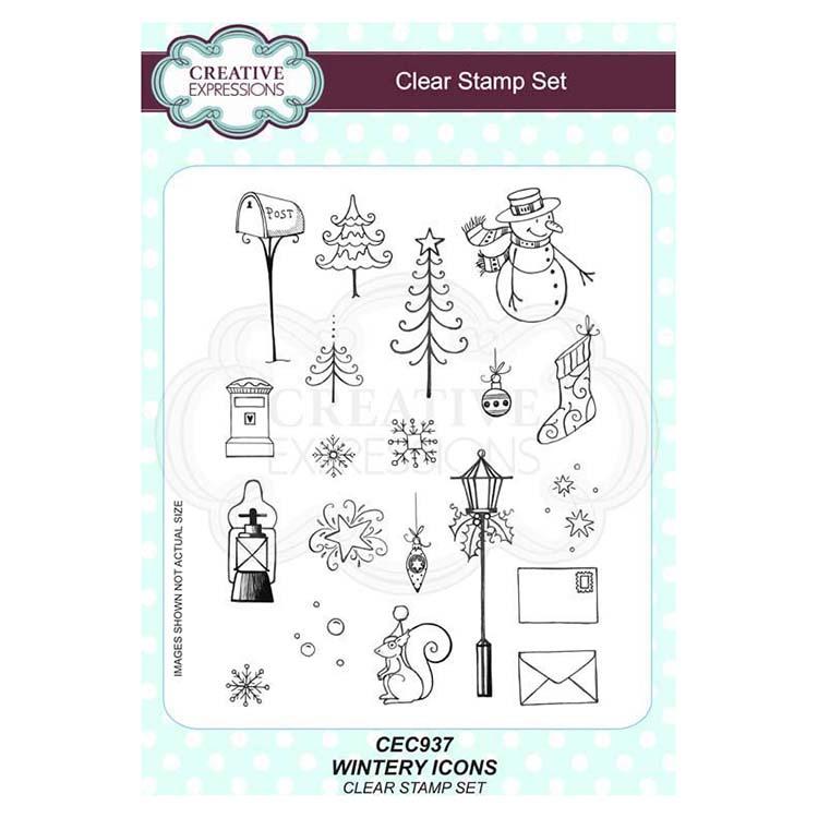 Creative Expressions Wintery Icons A5 Clear Stamp Set