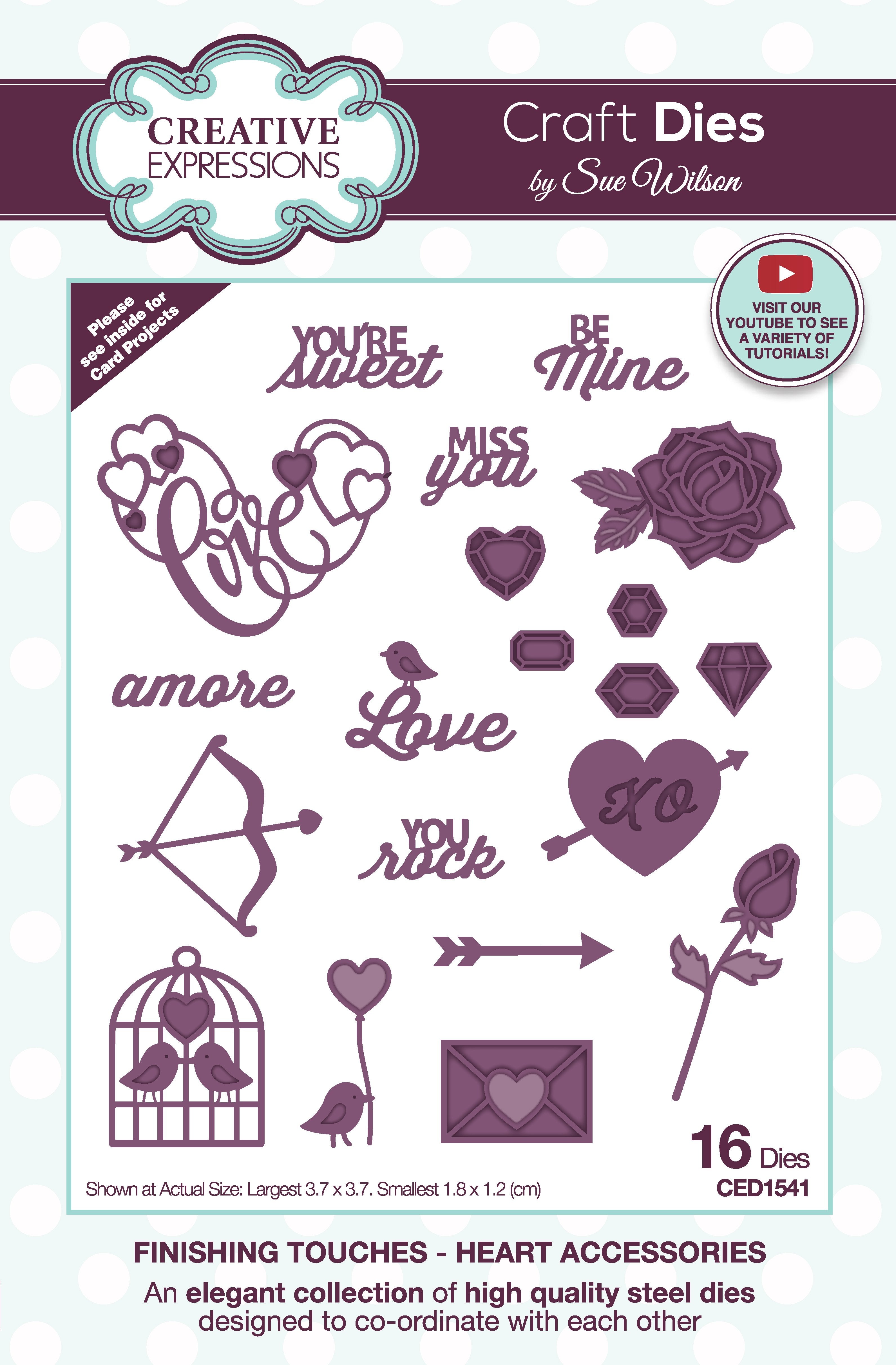 Creative Expressions Sue Wilson Finishing Touches Heart Accessories Craft Die
