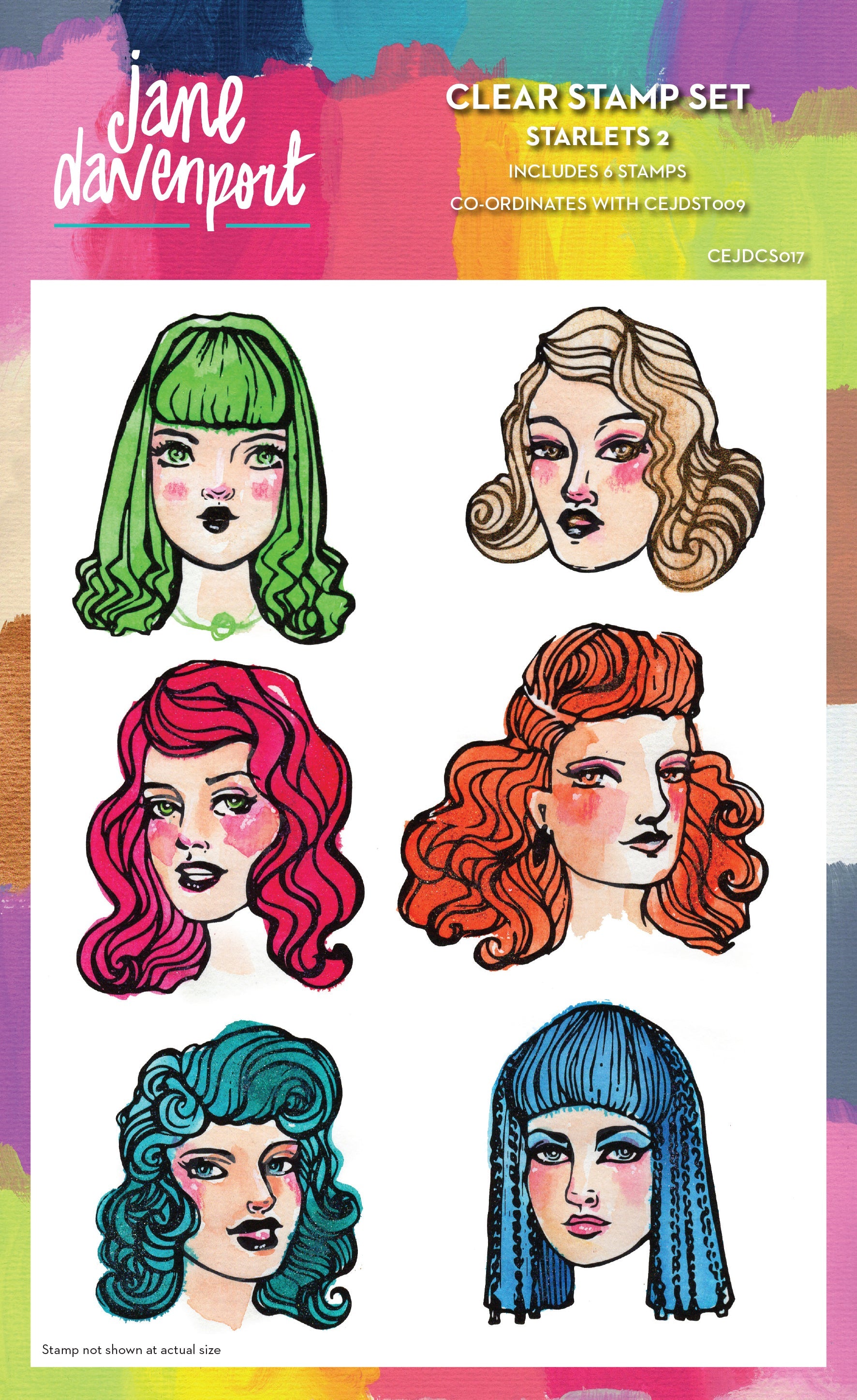 Creative Expressions Jane Davenport Starlets 2 6 in x 8 in Clear Stamp Set