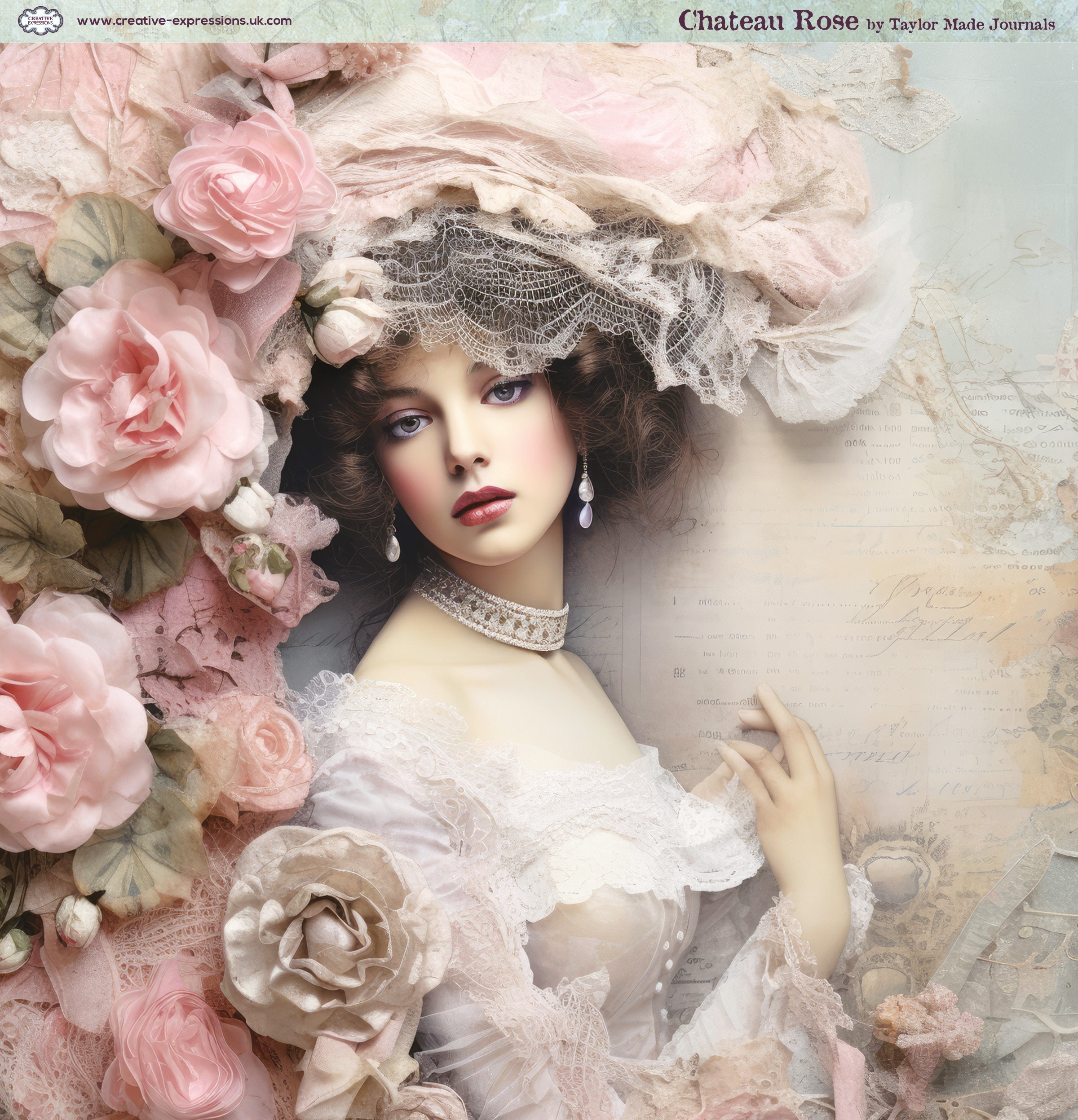 Creative Expressions Taylor Made Journals Chateau Rose 8 in x 8 in Paper Pad