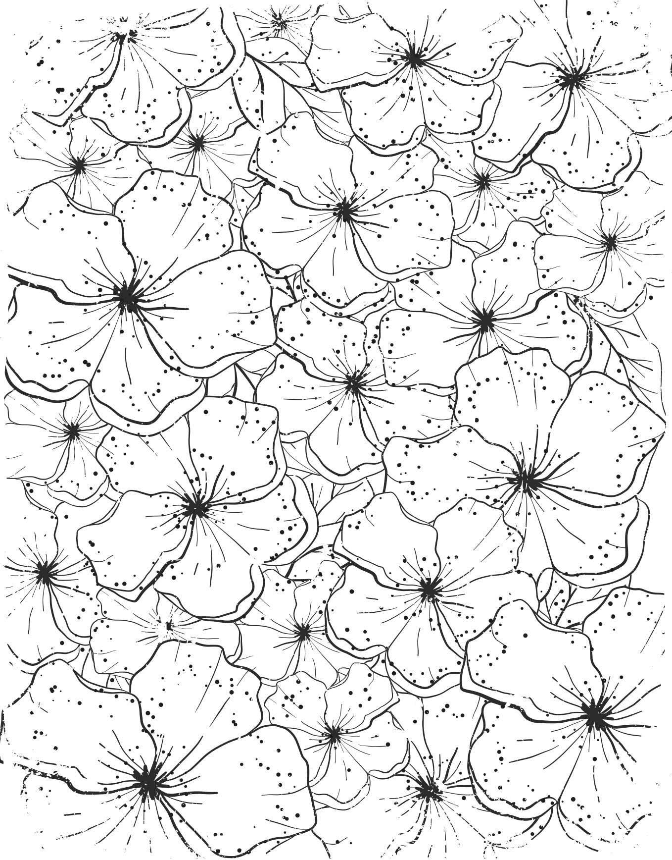 Creative Expressions Speckled Blooms 5 3/4 in x 4 I/2 in Rubber Stamp