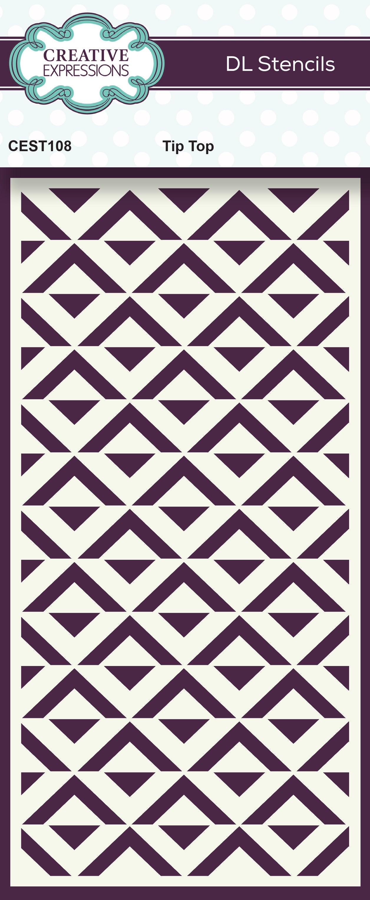 Creative Expressions Tip Top DL Stencil 4 in x 8 in (10.0 x 20.3 cm)