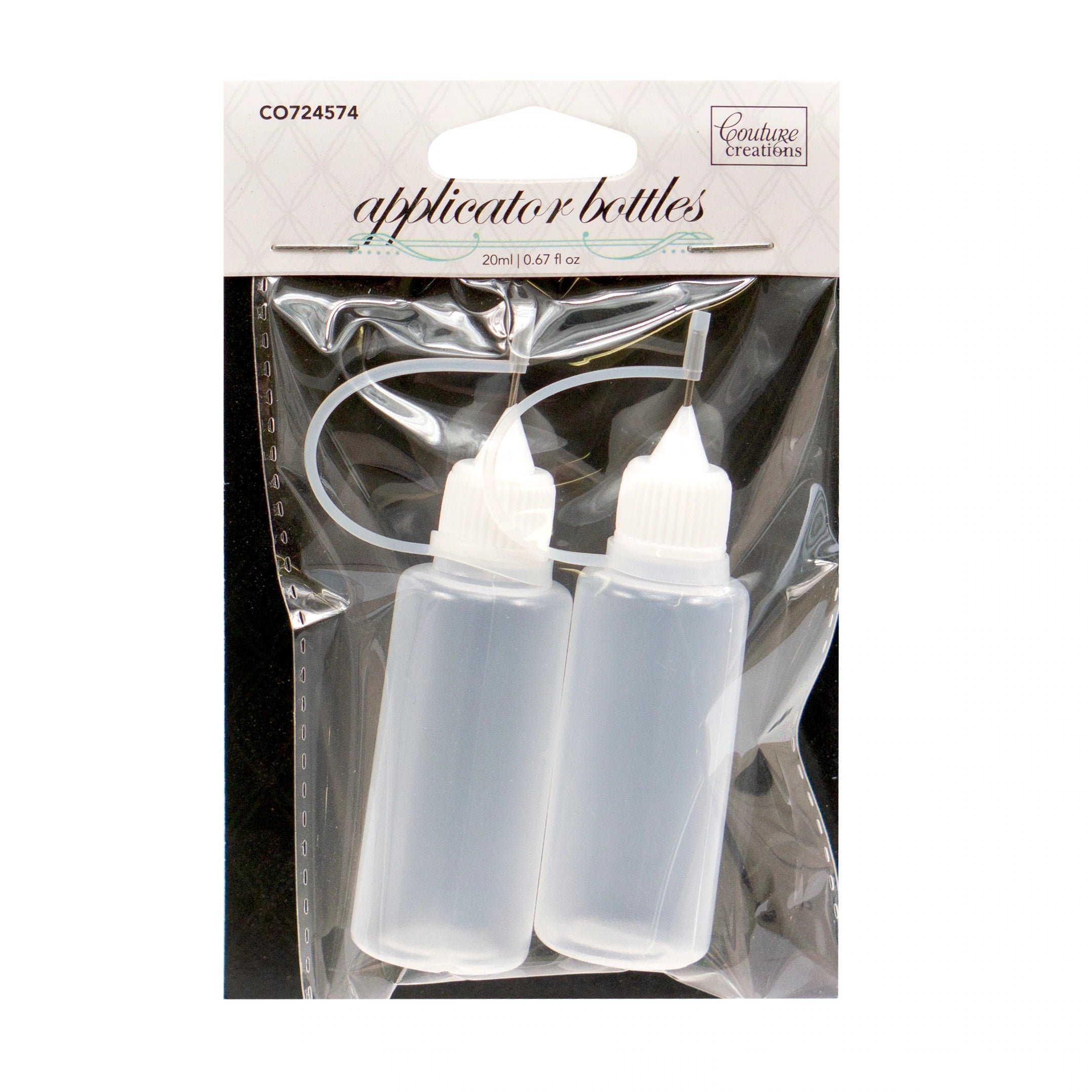 Couture Creations - Applicator Bottles - 20ml With Rustproof Precision Tip And Cover (2pc) - Glue Bottle