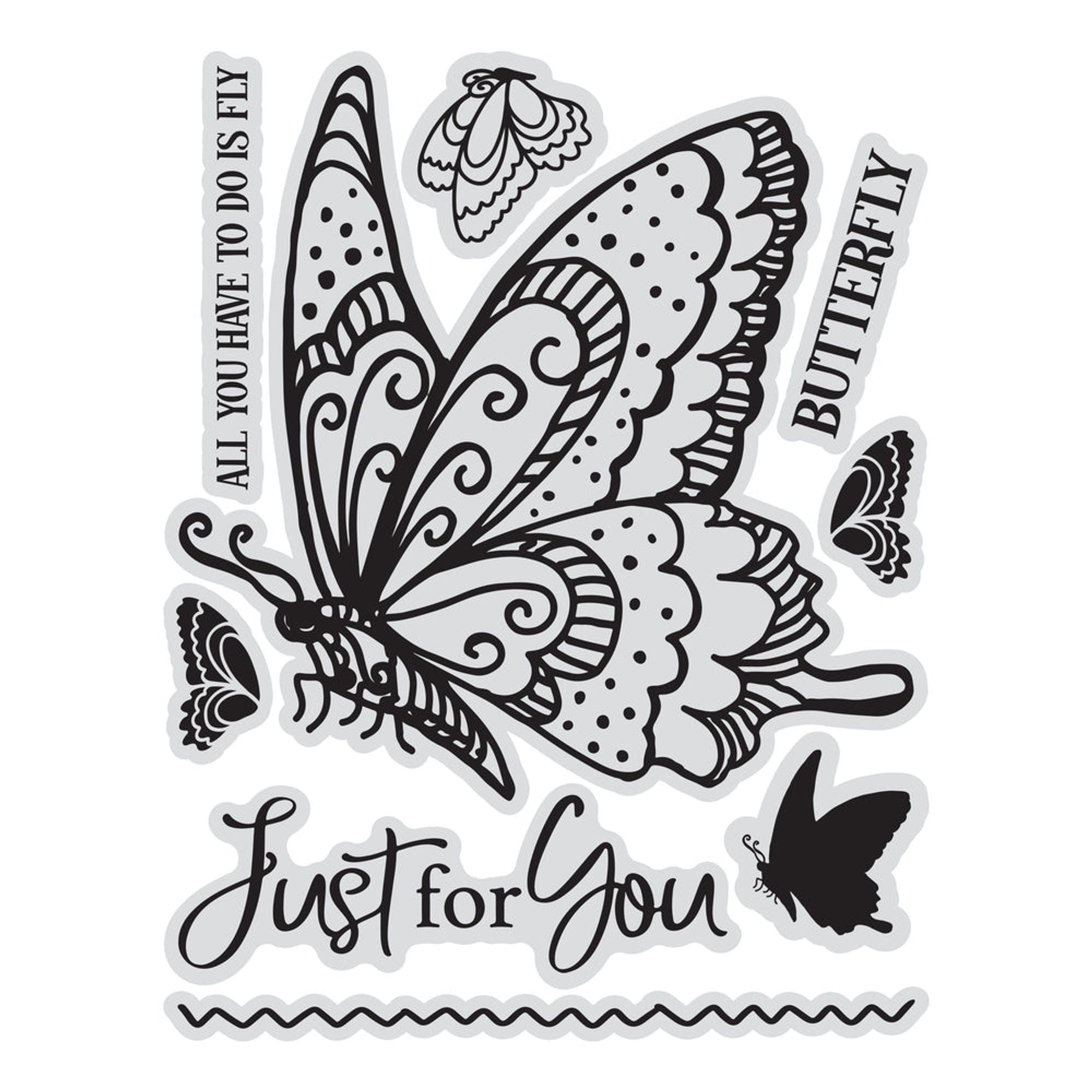 Couture Creations - Just For You Butterfly Stamp & Colour Outline Stam