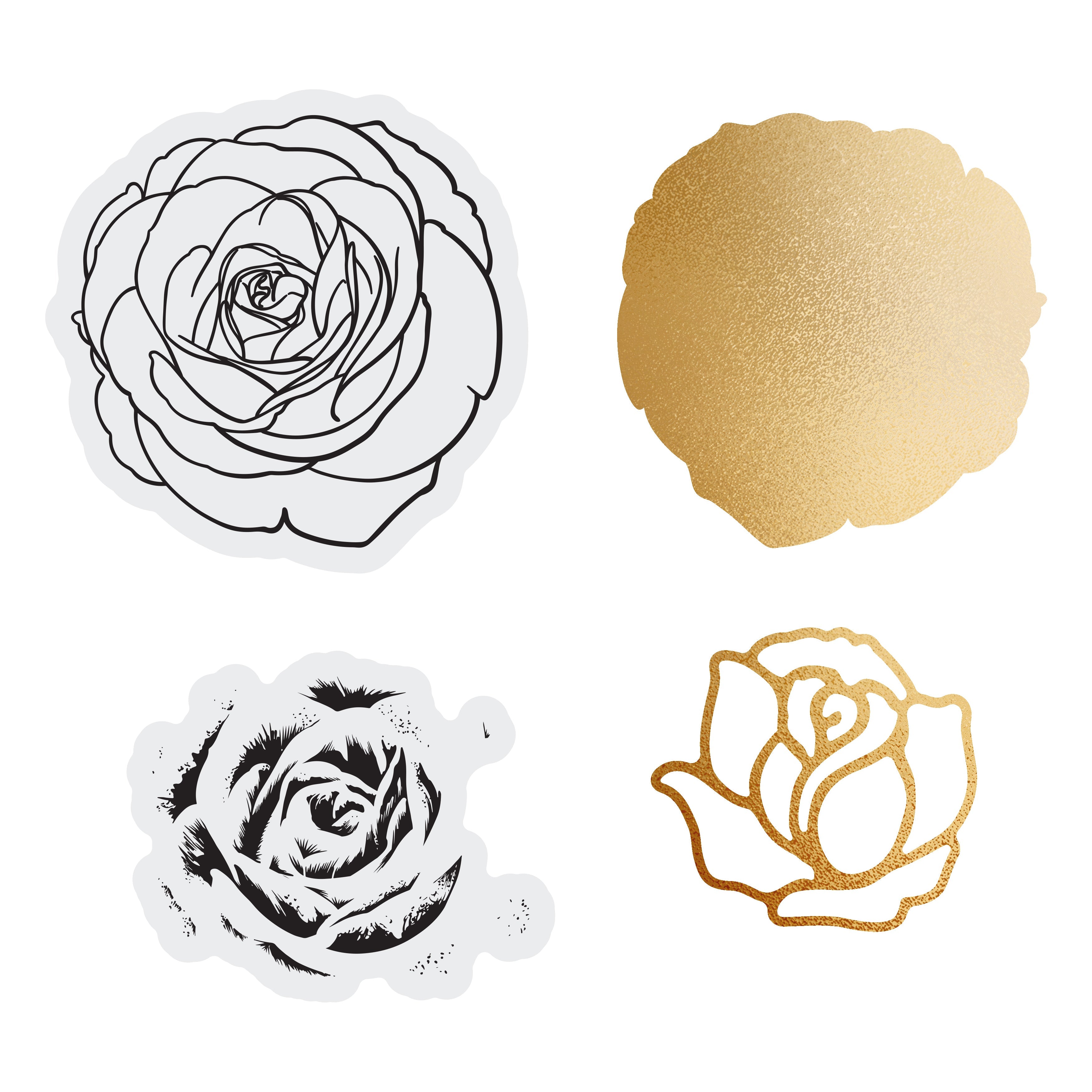 Couture Creations - Elegance Collection - Layering Stamp And Die Set - Rose Mini (4pc)