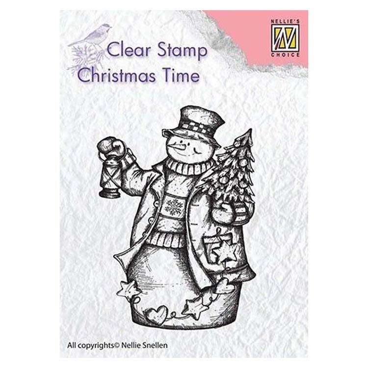 Nellie's Choice Clear Stamp Snowman with Lantern