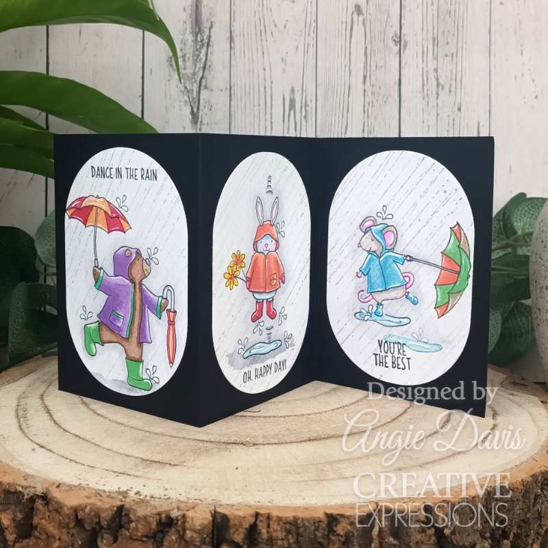 Creative Expressions Jane's Doodles Dancing In The Rain 4 in x 6 in Clear Stamp Set