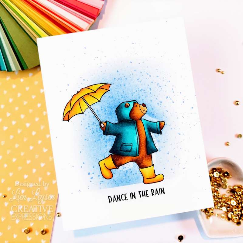 Creative Expressions Jane's Doodles Dancing In The Rain 4 in x 6 in Clear Stamp Set