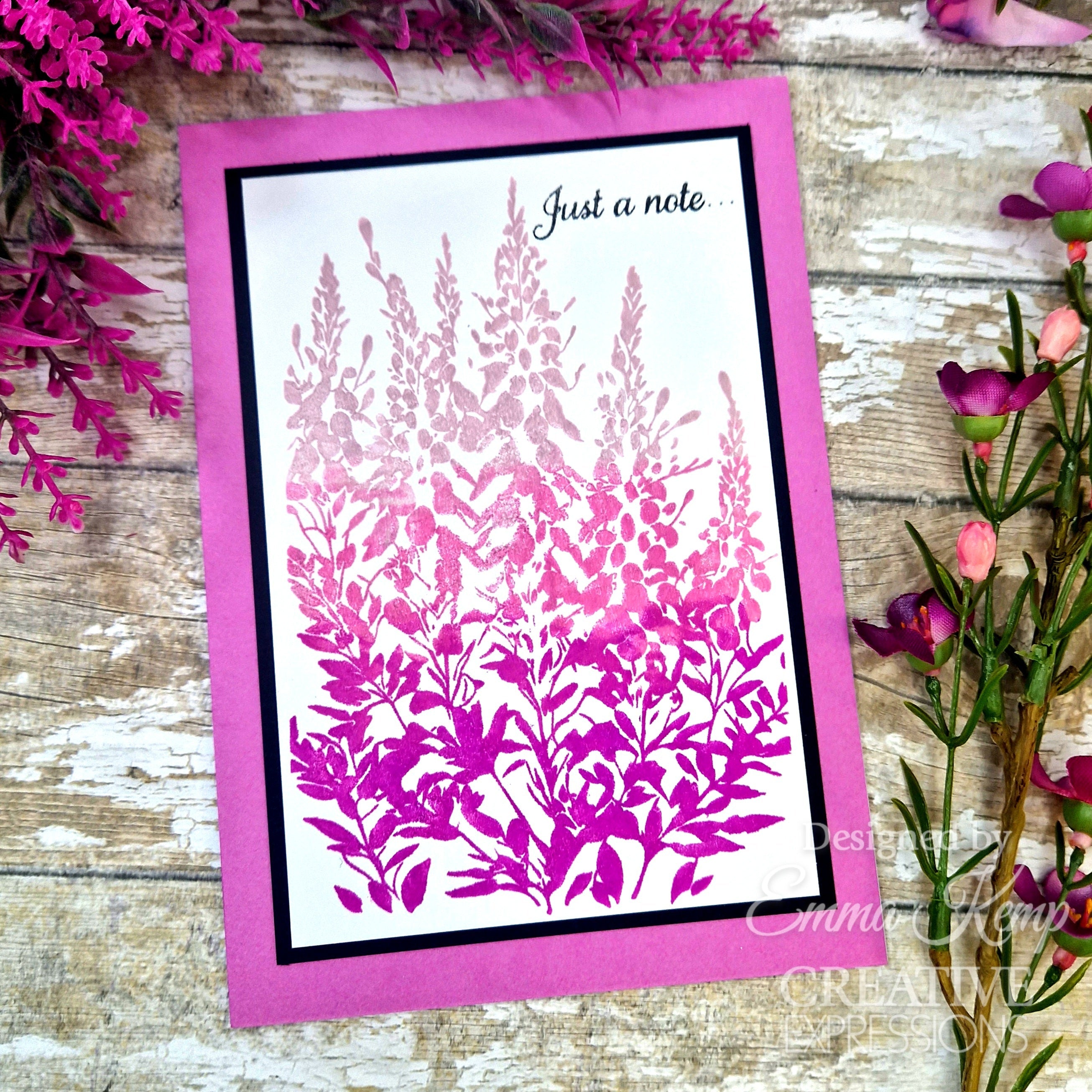Creative Expressions Foxglove Garden 4 in x 6 in Pre Cut Rubber Stamp