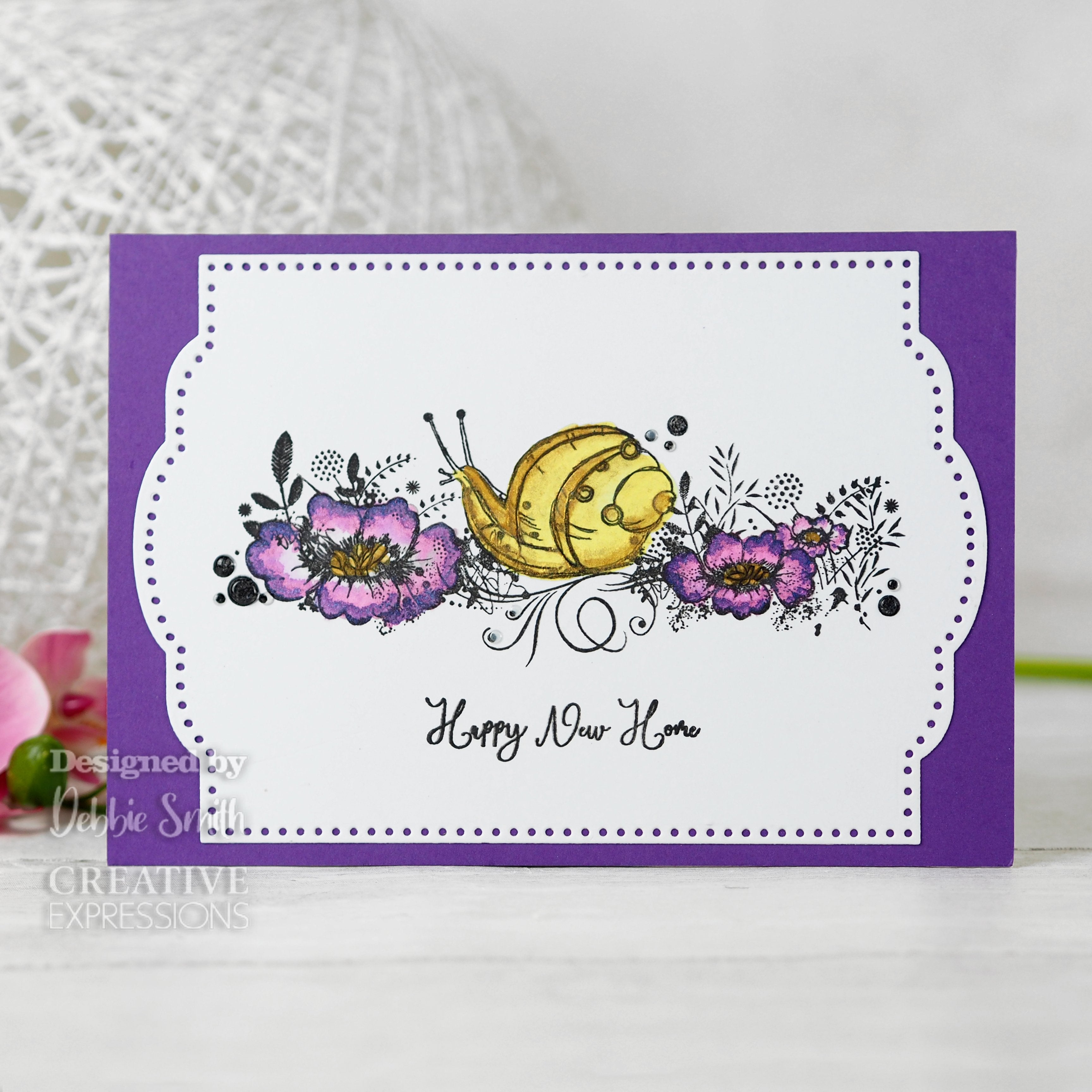 Creative Expressions Designer Boutique Woodland Walk Collection Slow Jo Snail A6 Clear Stamp Set