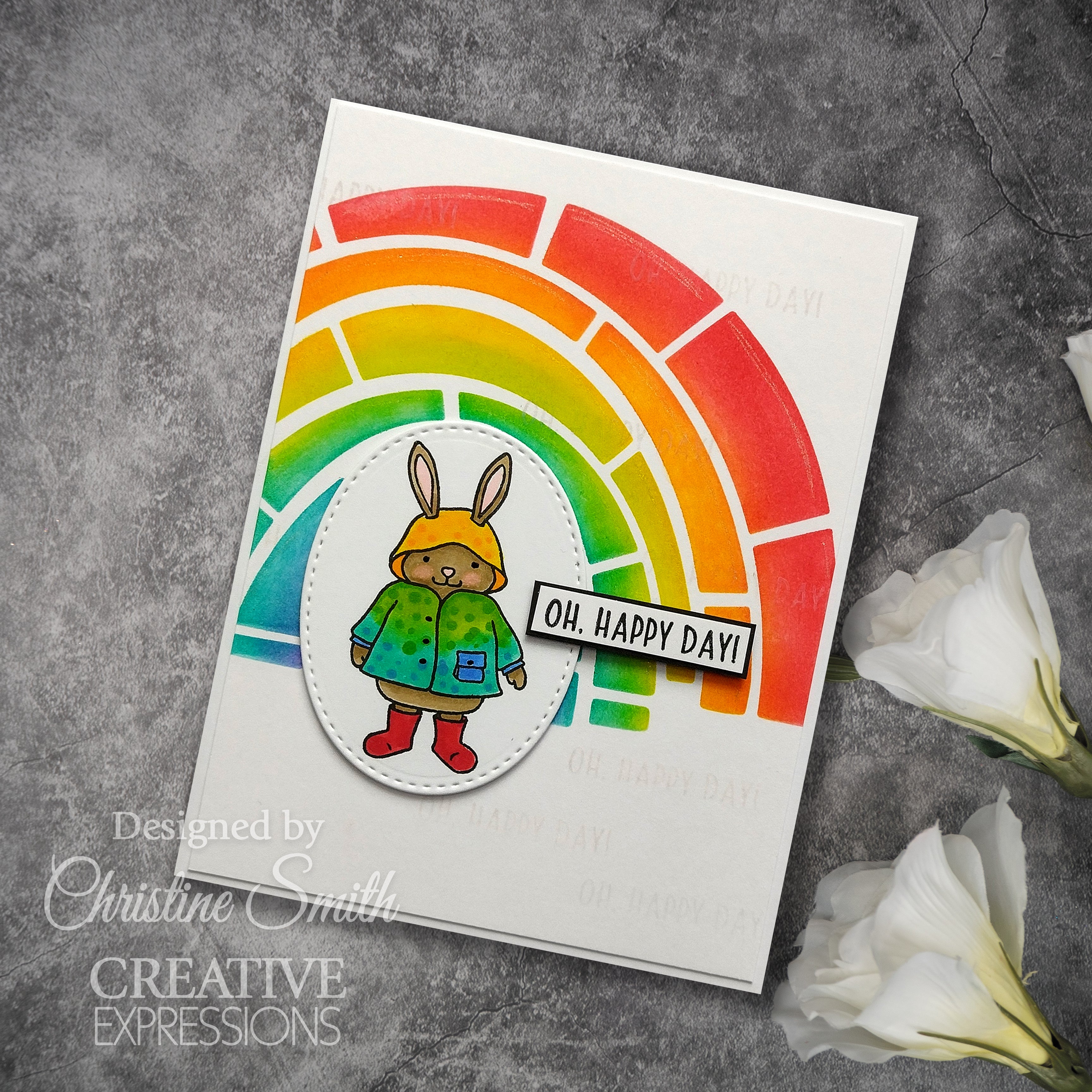 Creative Expressions Jane's Doodles Dancing In The Rain 4 in x 6 in Clear Stamp Set