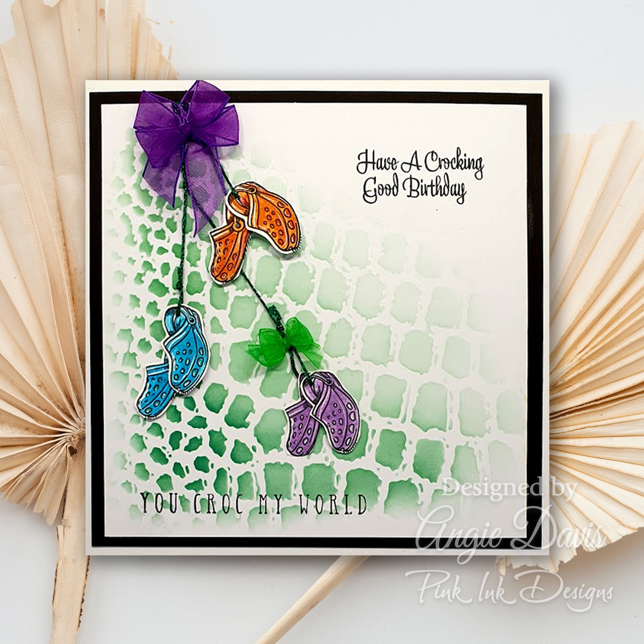 Pink Ink Designs Crocodile 7 in x 7 in Stencil