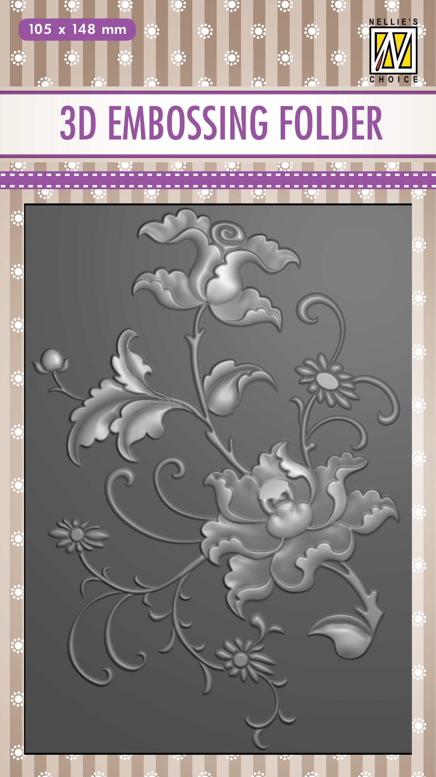 Nellie's Choice 3D Embossing Folder - Exotic Flower