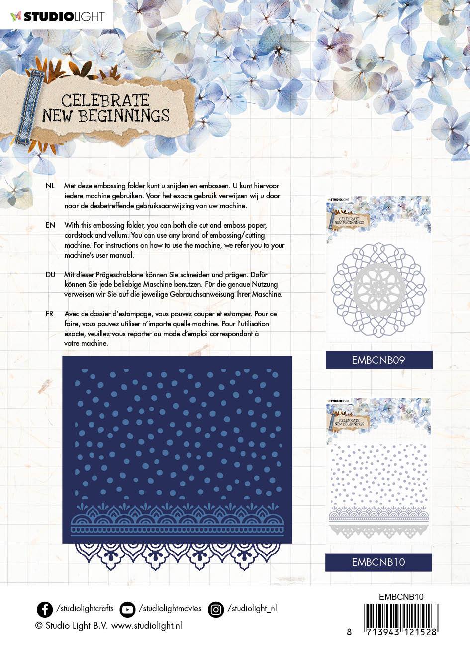 Embossing Folder & Cutting Die Celebrate New Beginnings 150x150mm nr.10