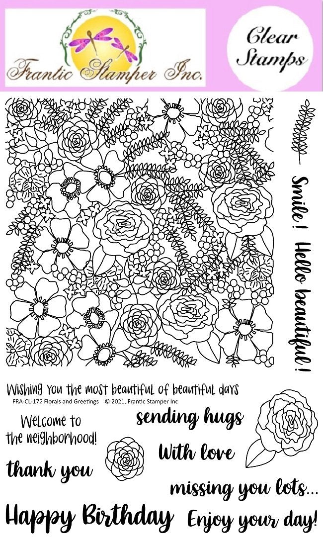 Frantic Stamper Clear Stamp Set - Florals And Greetings