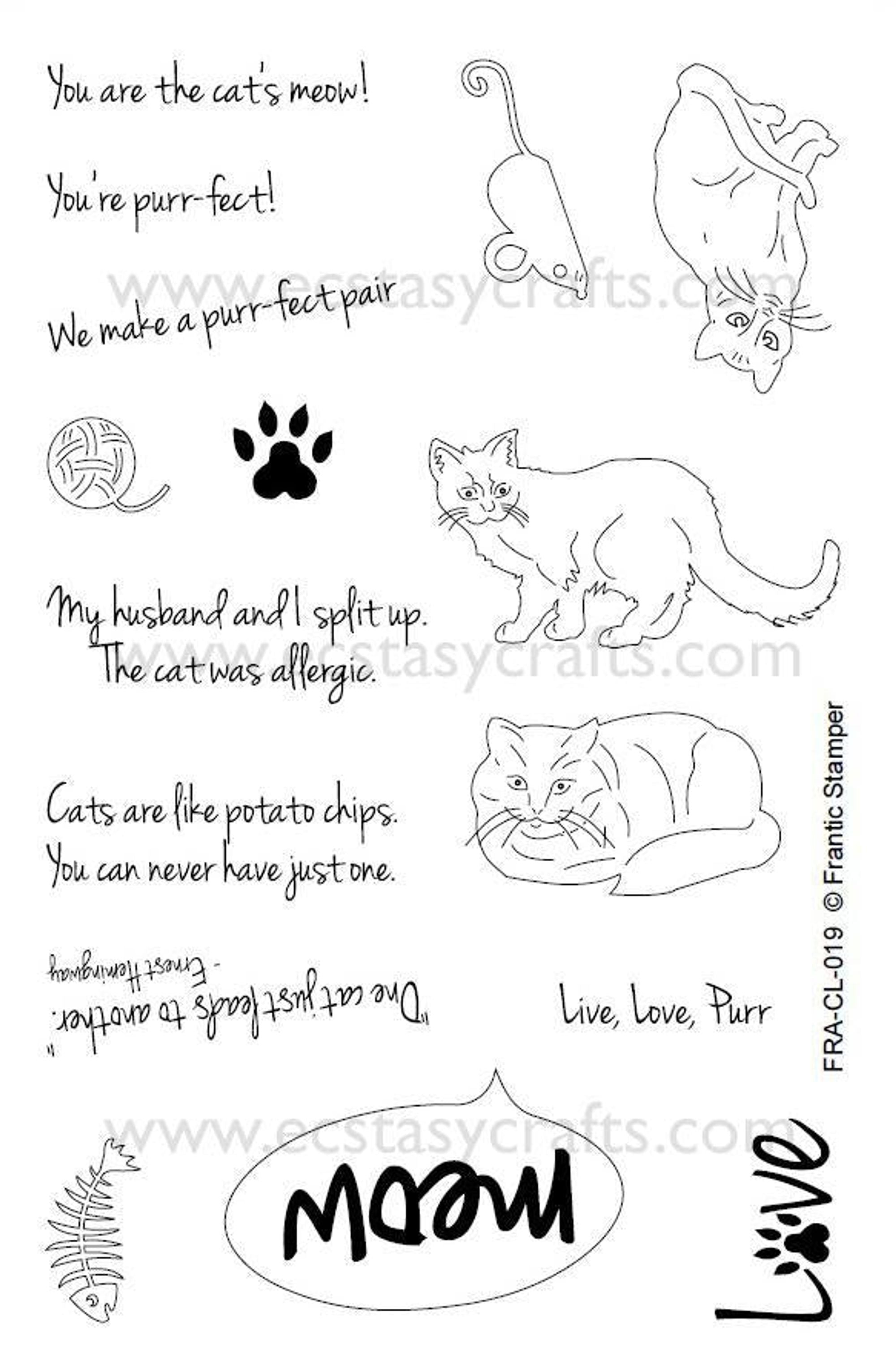 Meow Girl Cat Address Stamp - Simply Stamps