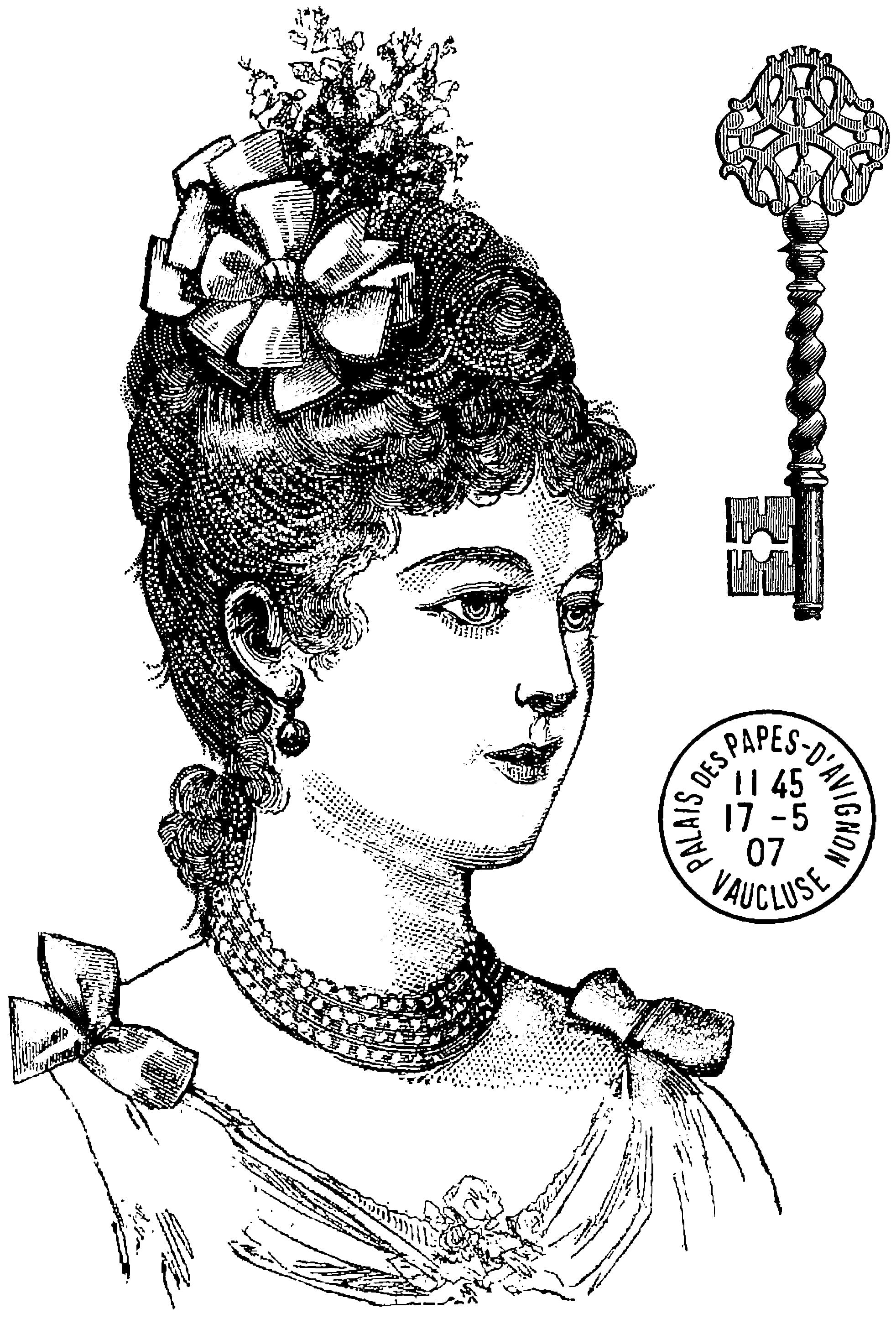 Woodware Clear Singles Vintage Lady 3 in x 4 in Stamp