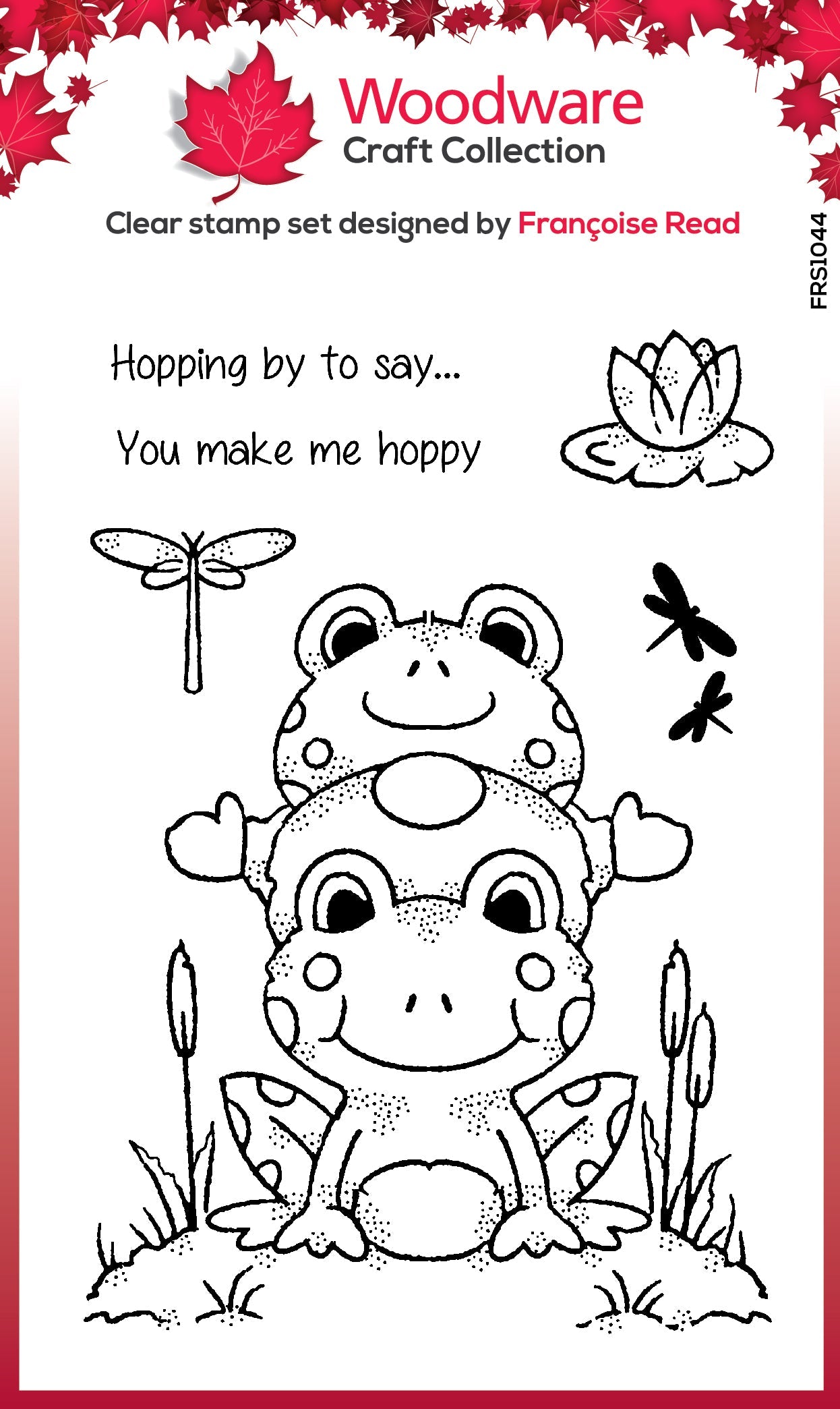 Woodware Clear Singles Hopping Gnome 4 in x 6 in Stamp Set